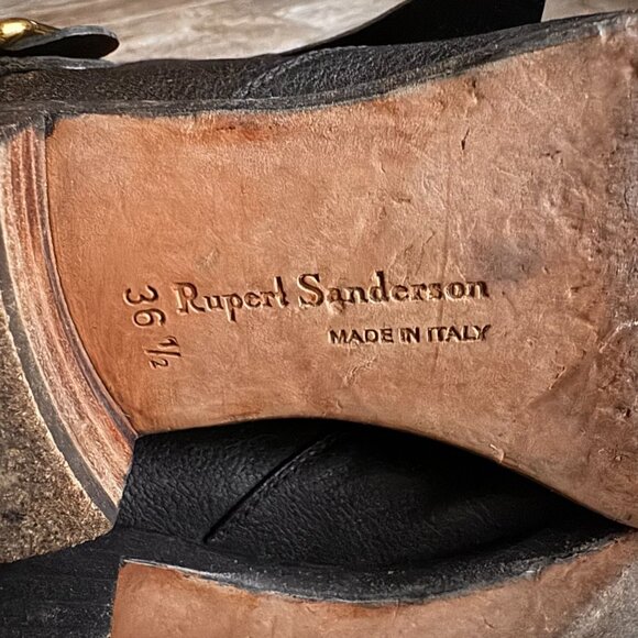 Rupert Sanderson‎ Ankle Boots Women 6.5 Italy Old Money Countryside Zip Buckle - Picture 4 of 8